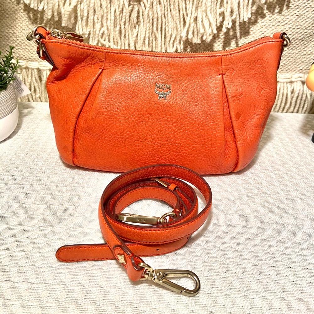 MCM Orange Small 2-way Bag